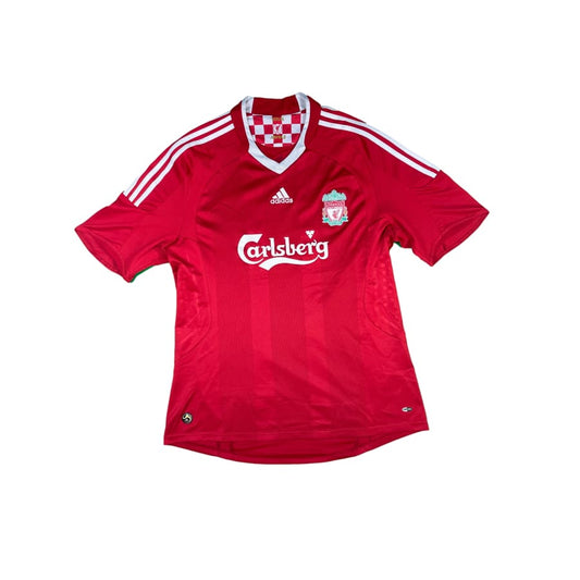 Maillot football vintage Liverpool domicile #8 Gerrard saison 2009-2010