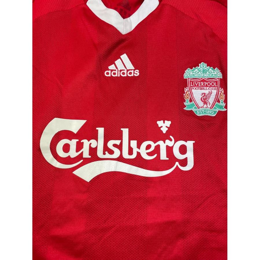 Maillot football vintage Liverpool domicile #8 Gerrard saison 2009-2010