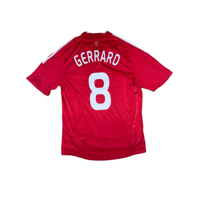 Maillot football vintage Liverpool domicile #8 Gerrard saison 2009-2010