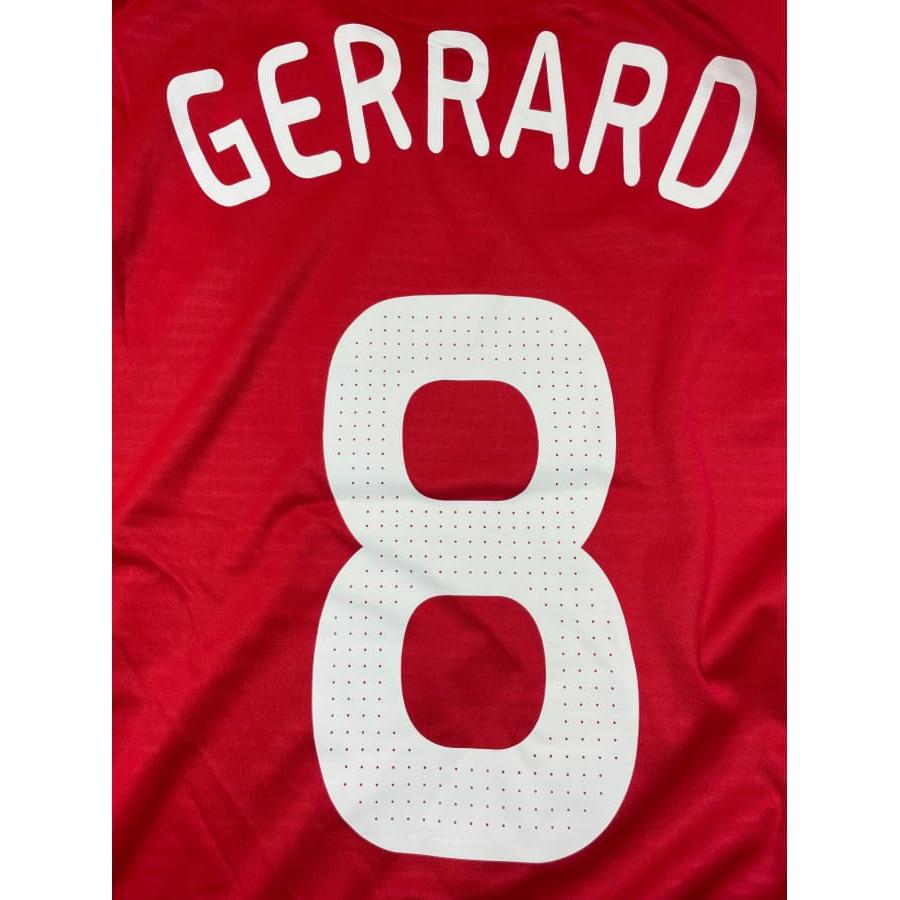 Maillot football vintage Liverpool domicile #8 Gerrard saison 2009-2010