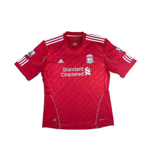Maillot football vintage Liverpool domicile #8 Gerrard saison 2010-2011